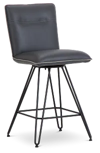 Demi Dark Gray Swivel 24" Upholstered Barstool