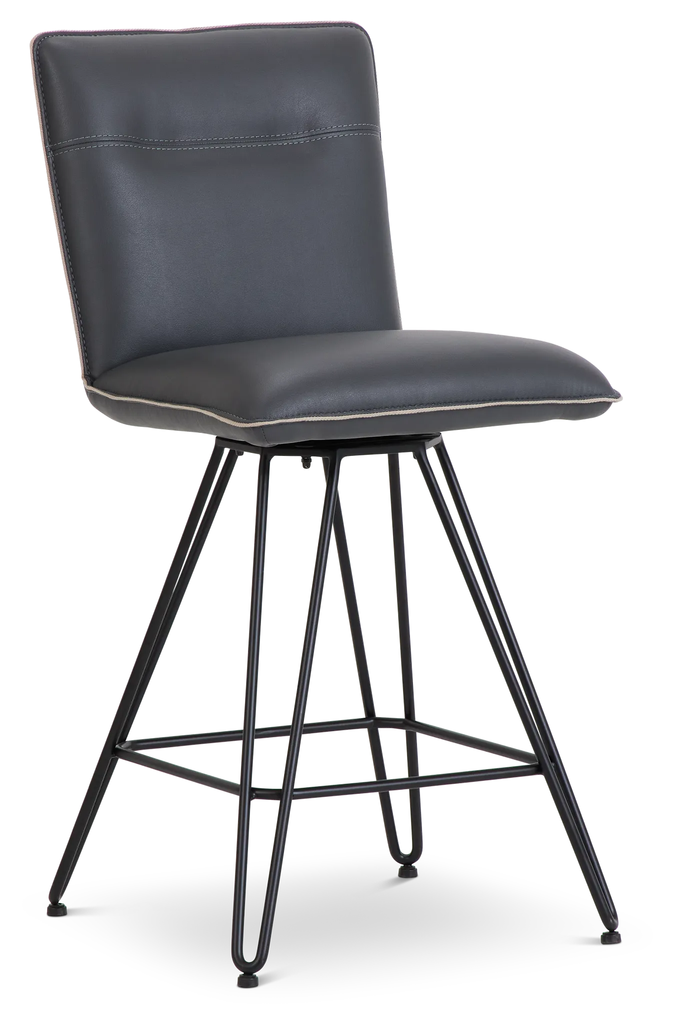 Demi Dark Gray Swivel 24" Upholstered Barstool