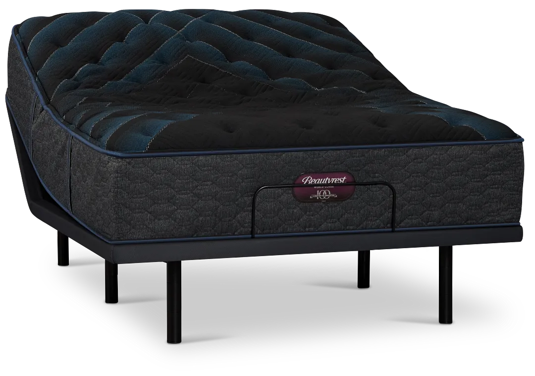 Simmons Beautyrest World Class Level 4 Plush Baselogic Gold Adjustable Base Mattress Set