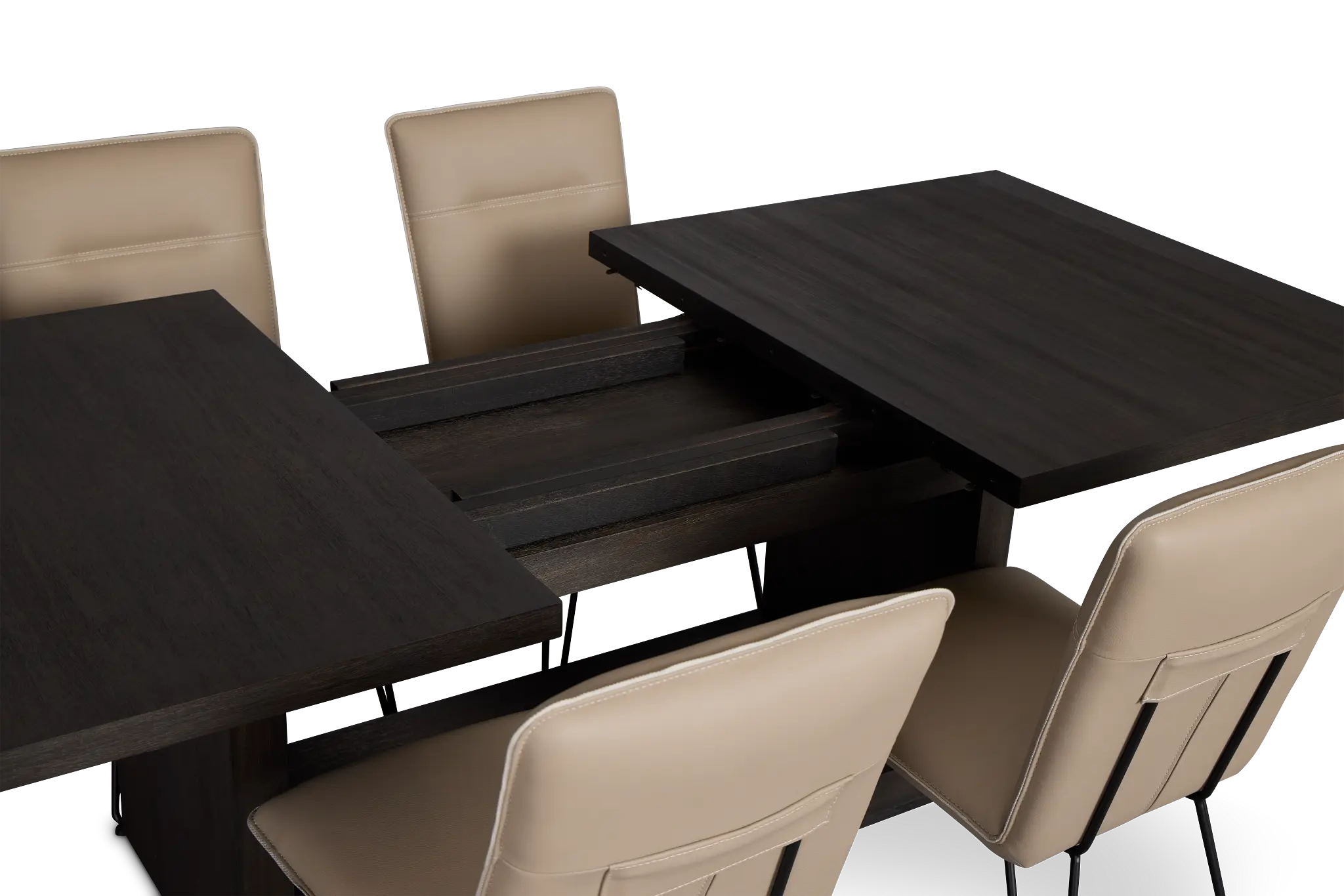 Madden Taupe Table & 4 Upholstered Chairs Madden Taupe Table & 4 Upholstered Chairs