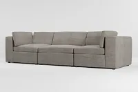 Destin Victory Gray Fabric 3-piece Modular Sofa