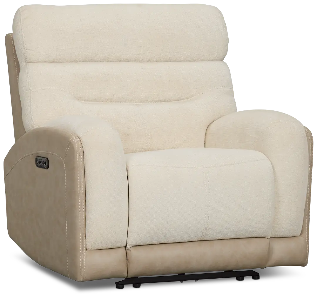 Travis Light Beige Fabric Power Recliner Travis Light Beige Fabric Power Recliner