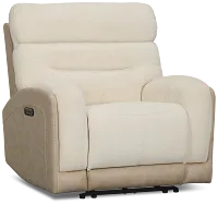 Travis Light Beige Fabric Power Recliner