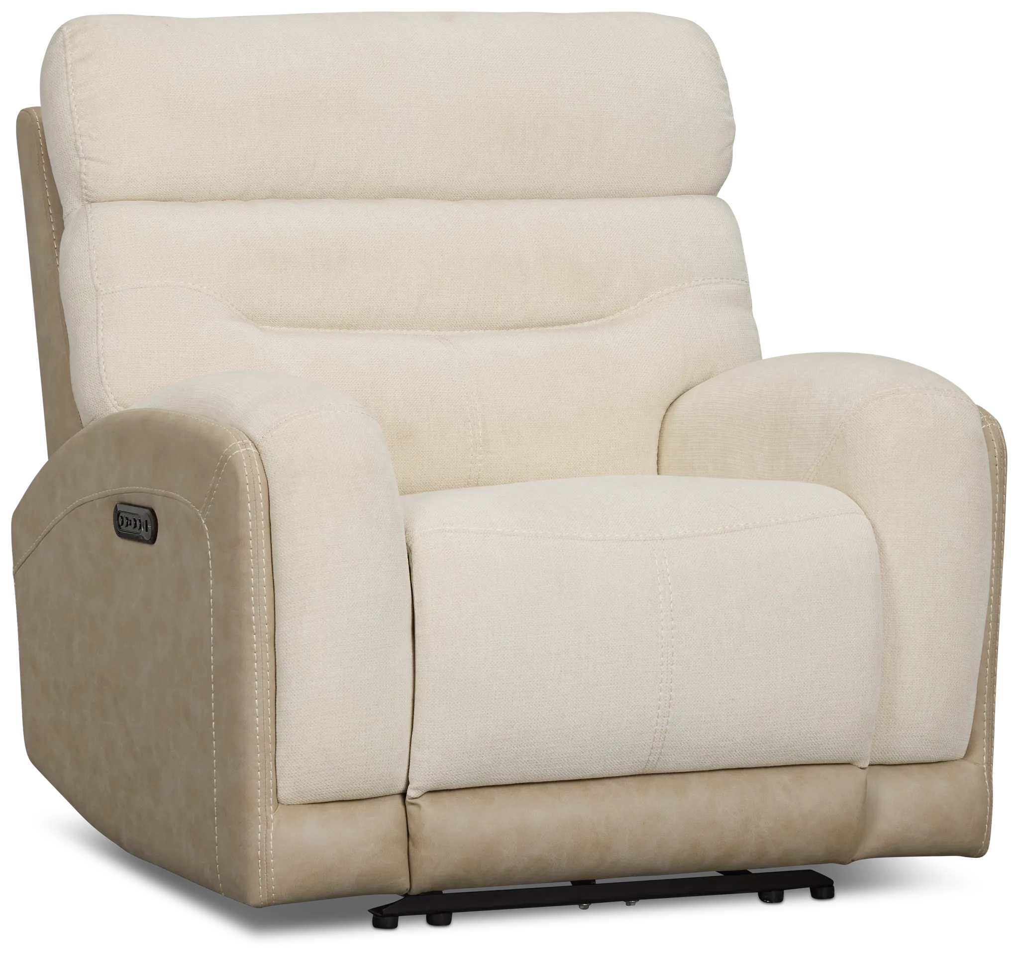 Travis Light Beige Fabric Power Recliner