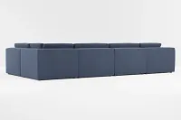 Destin Peyton Dark Blue Fabric 8-piece Pit Sectional