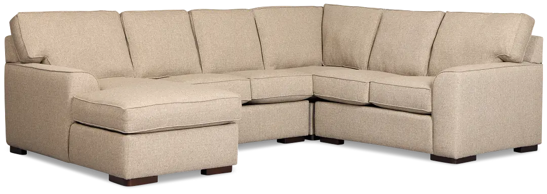 Sinclair Brown Fabric Medium Left Chaise Sectional Sinclair Brown Fabric Medium Left Chaise Sectional