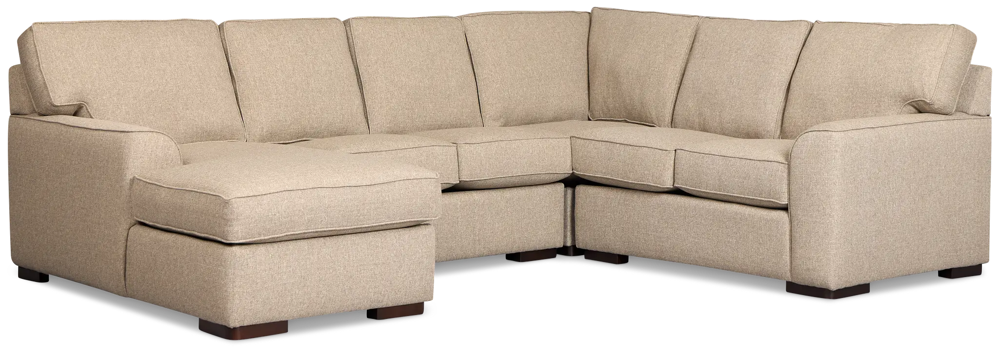 Sinclair Brown Fabric Medium Left Chaise Sectional Sinclair Brown Fabric Medium Left Chaise Sectional