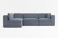 Destin Victory Dark Blue Fabric 4-piece Modular Sectional