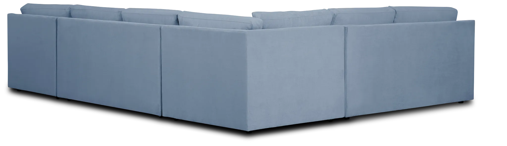 Hudson Blue Fabric Medium Right Chaise Sectional