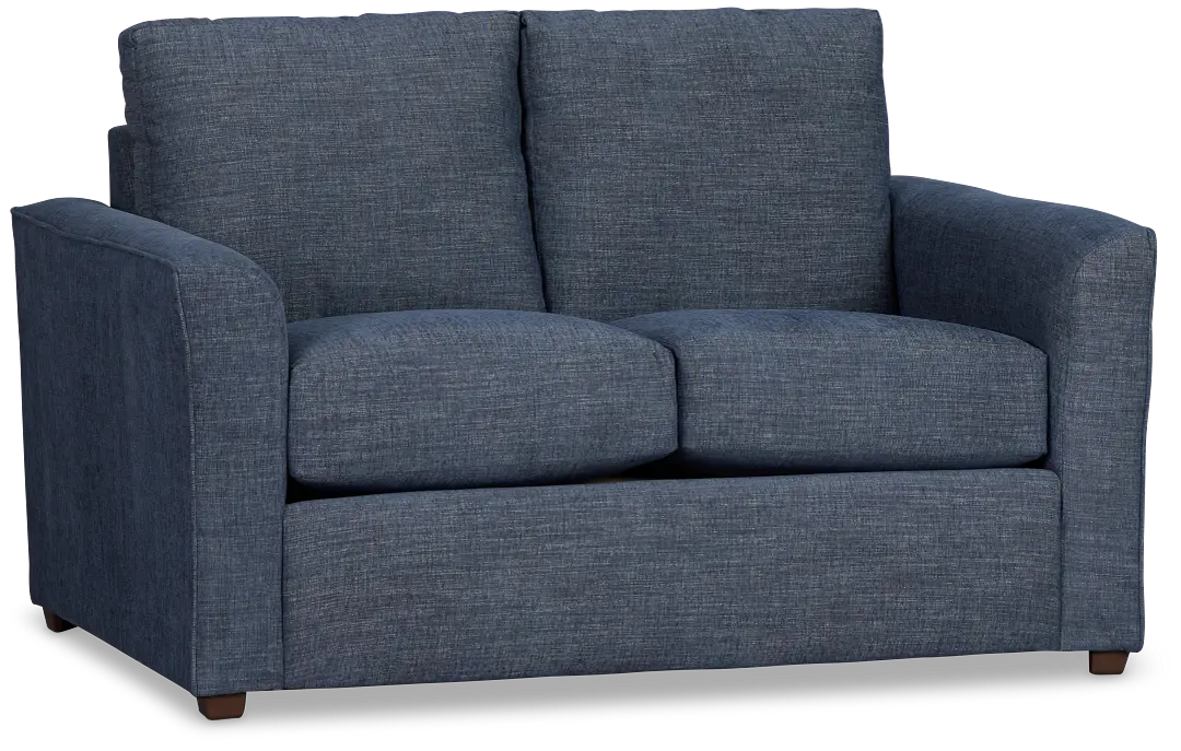 Davis Dark Blue Micro Loveseat Davis Dark Blue Micro Loveseat