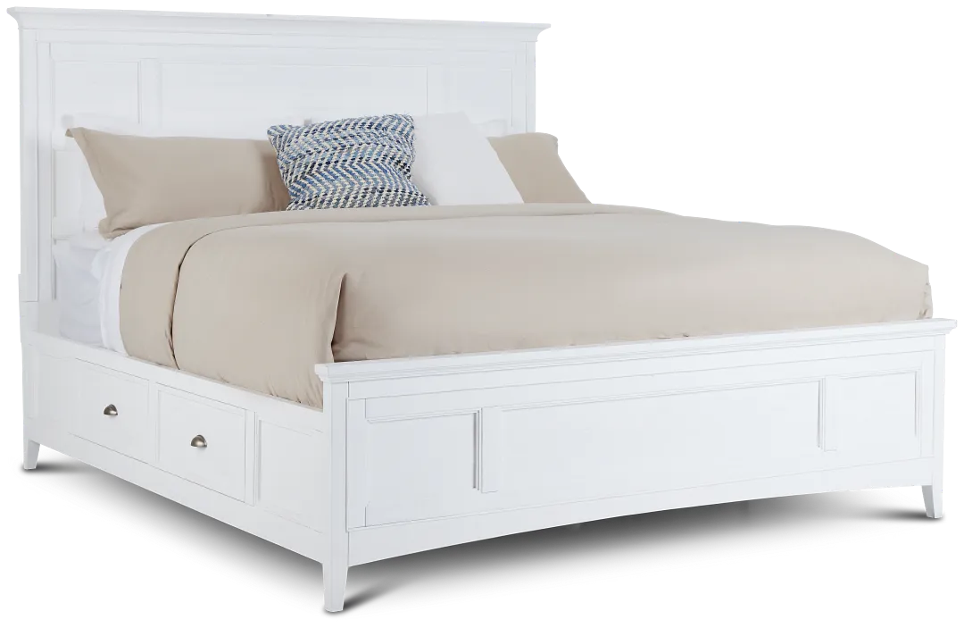 Heron Cove White Panel Storage Bed