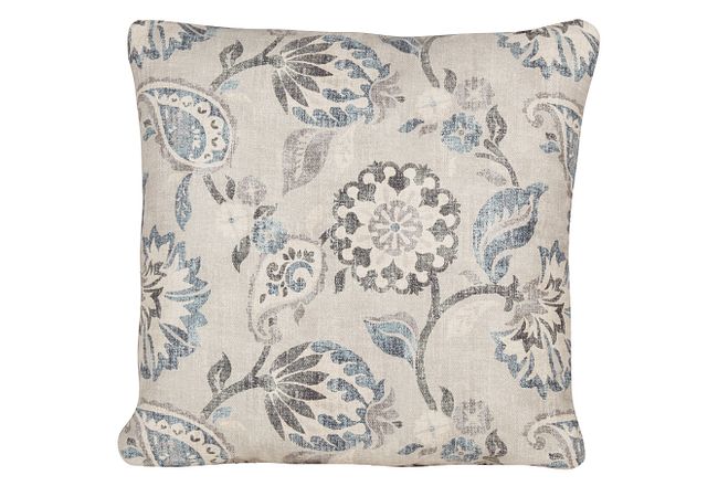 Sylvie Blue Fabric Square Accent Pillow