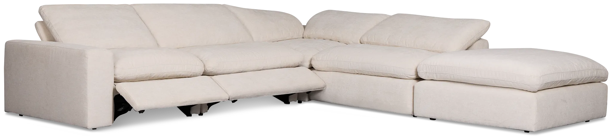 Drift Light Beige Fabric Medium Dual Power Right Bumper Sectional