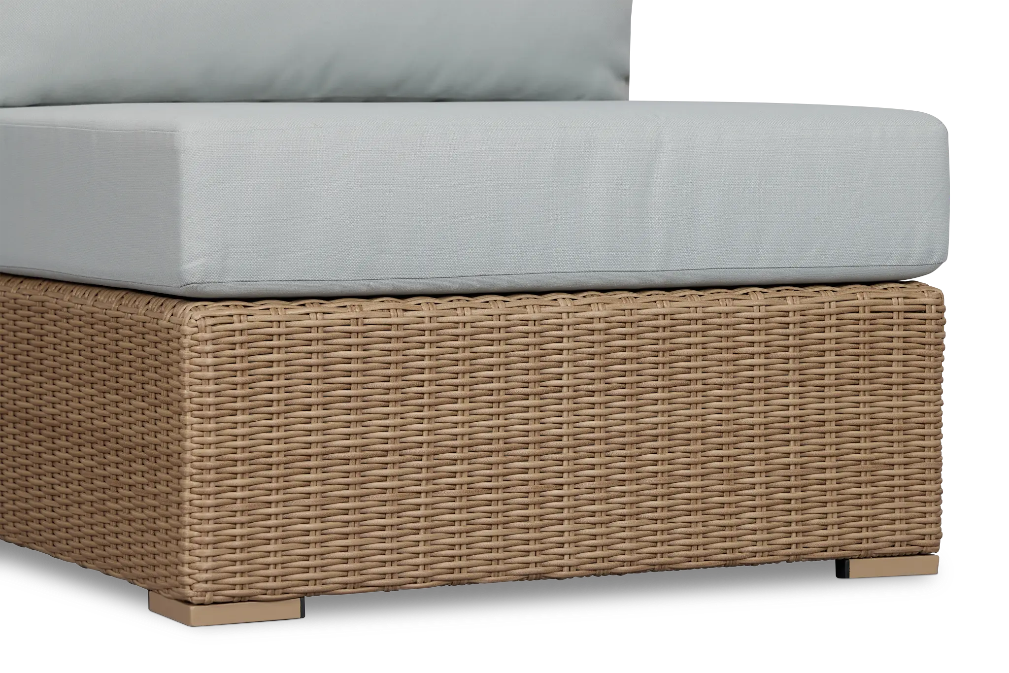 Montecito Light Tone Armless Chair With Light Blue Cushions Montecito Light Tone Armless Chair With Light Blue Cushions