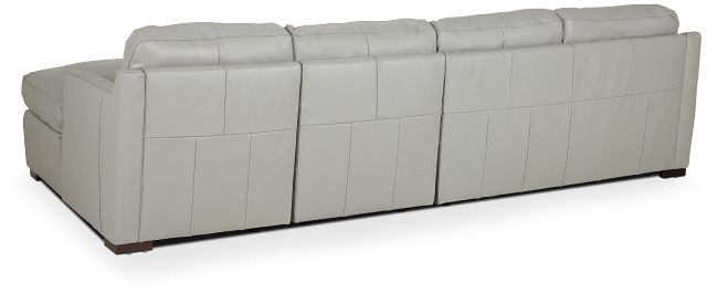 Amari Gray Leather Small Right Chaise Sectional