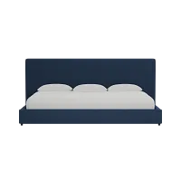 Grayton Peyton Dark Blue 54" Upholstered Platform Bed
