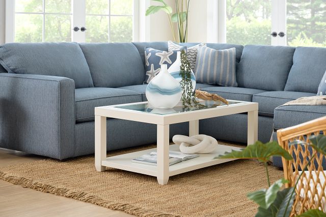 Hurley White Rectangular Coffee Table