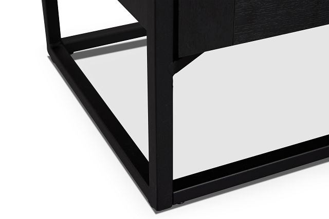 Dax Black Glass Top Storage Tv Stand