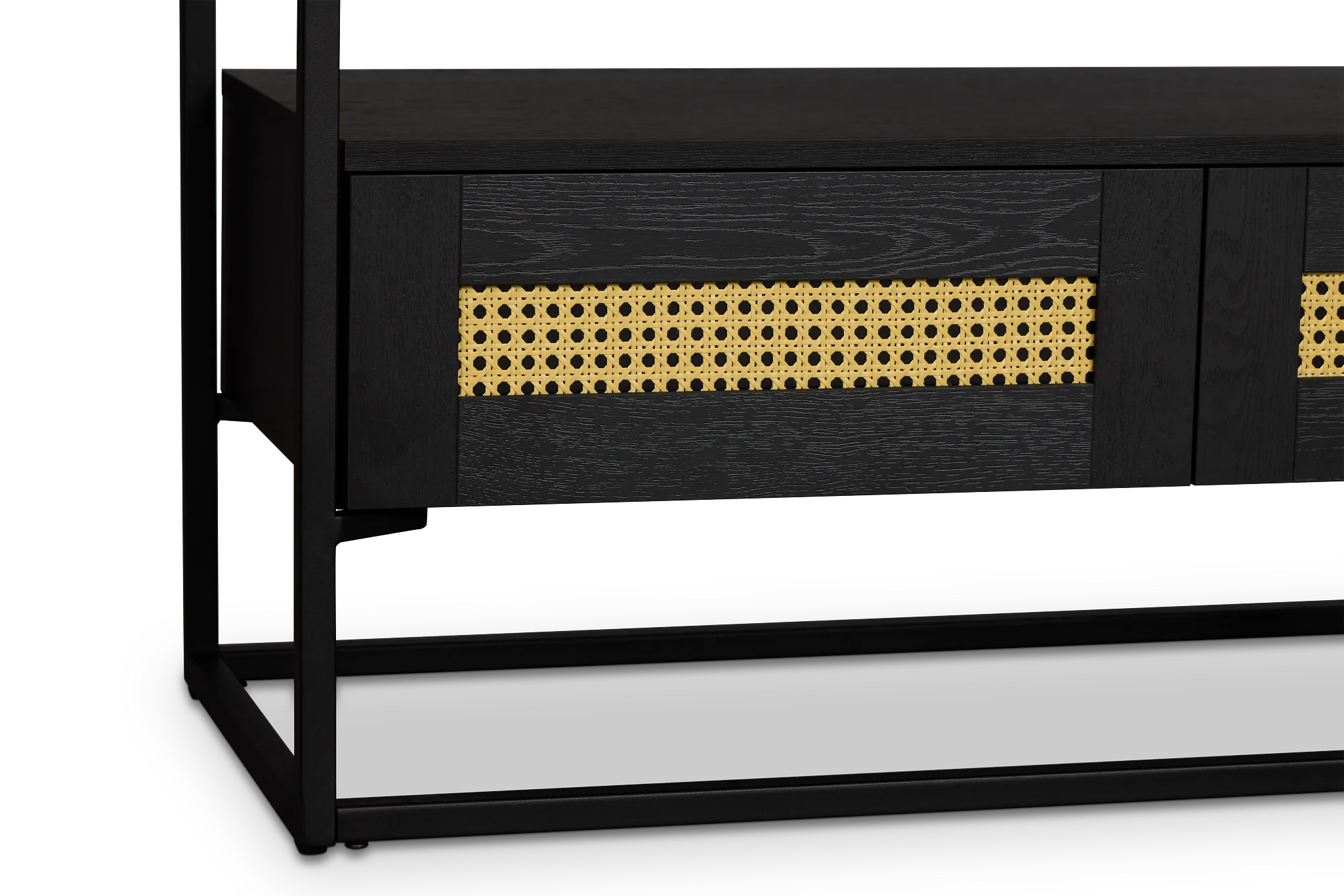 Dax Black Glass Top Storage Tv Stand