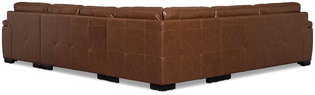 Braden Medium Brown Leather Medium Right Chaise Sectional