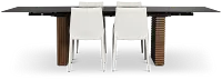 Wayne Two-tone Stone Rectangular Table & 4 White Upholstered Chairs
