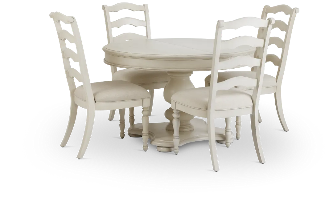 Savannah Ivory Round Table & 4 Chairs