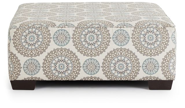Meadow Multicolored Fabric Accent Ottoman (3)