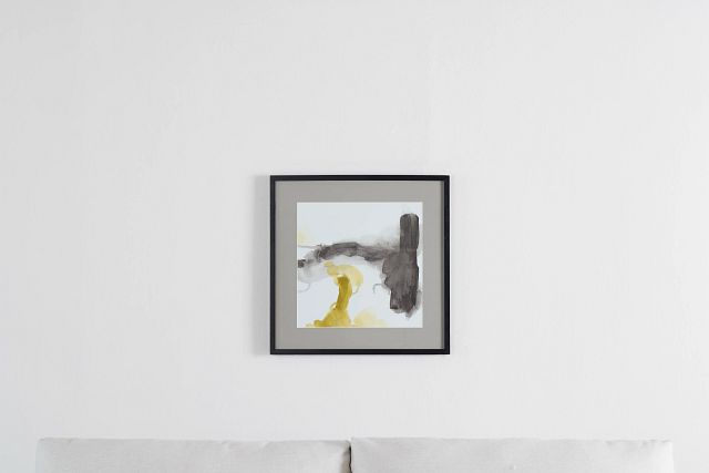 Smear Yellow Framed Wall Art