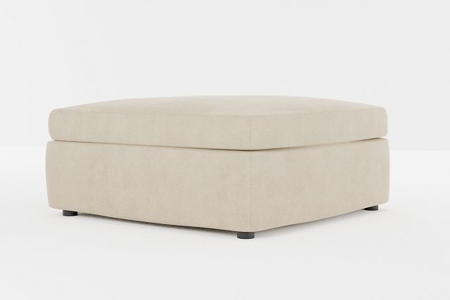Destin Peyton Beige Fabric Cocktail Ottoman