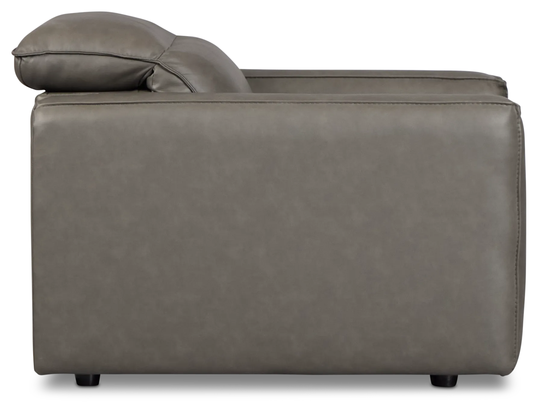 Ryland Dark Gray Lthr/vinyl Power Recliner With Power Headrest