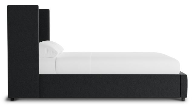 Captiva Elite Black 48" Upholstered Shelter Bed