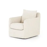 Four Hands Banks Ivory Slipcover Swivel Accent Chair