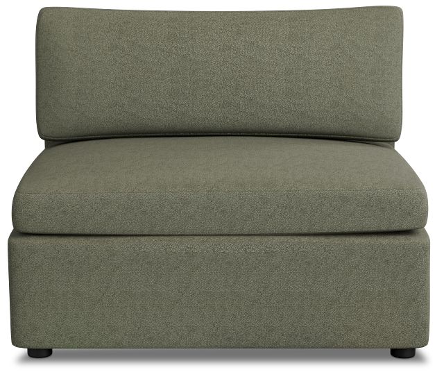 Destin Sutton Green Fabric Armless Chair