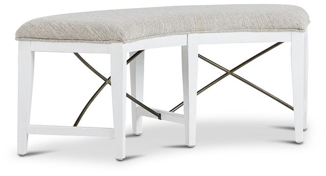 Heron Cove White Curved Dining Bench (1)