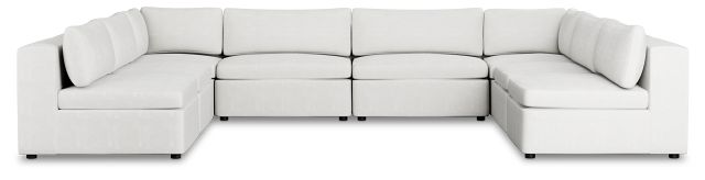 Destin Sutton White Fabric 8-piece Modular Sectional