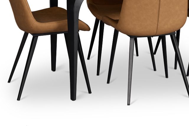 Sierra Black Stone Rectangular Table With 6 Chairs