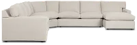 Hudson Gray Fabric Large Right Chaise Wedge Sectional