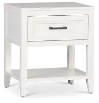 Nantucket White 1-drawer Nightstand