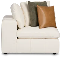 Cruz White Fabric Corner Chair