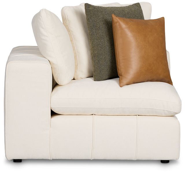 Cruz White Fabric Corner Chair