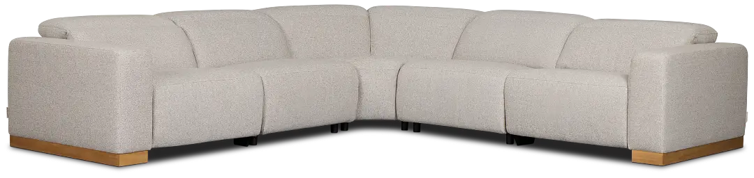 Leona Light Gray Fabric Small Dual Power Reclining Two-arm Sectional Leona Light Gray Fabric Small Dual Power Reclining Two-arm Sectional