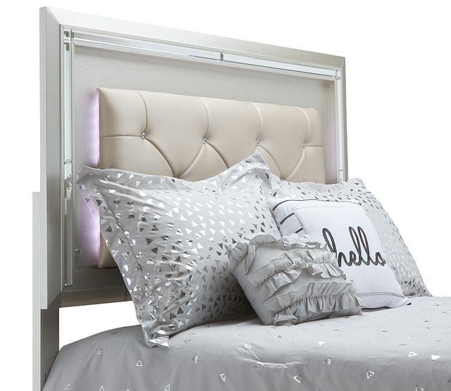 Platinum Silver Uph Panel Bed