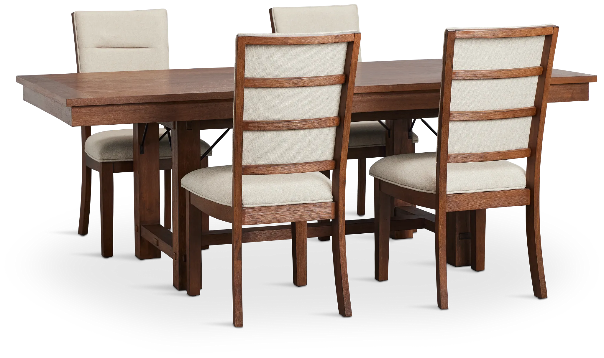 Park City Dark Tone Rectangular Table & 4 Upholstered Chairs