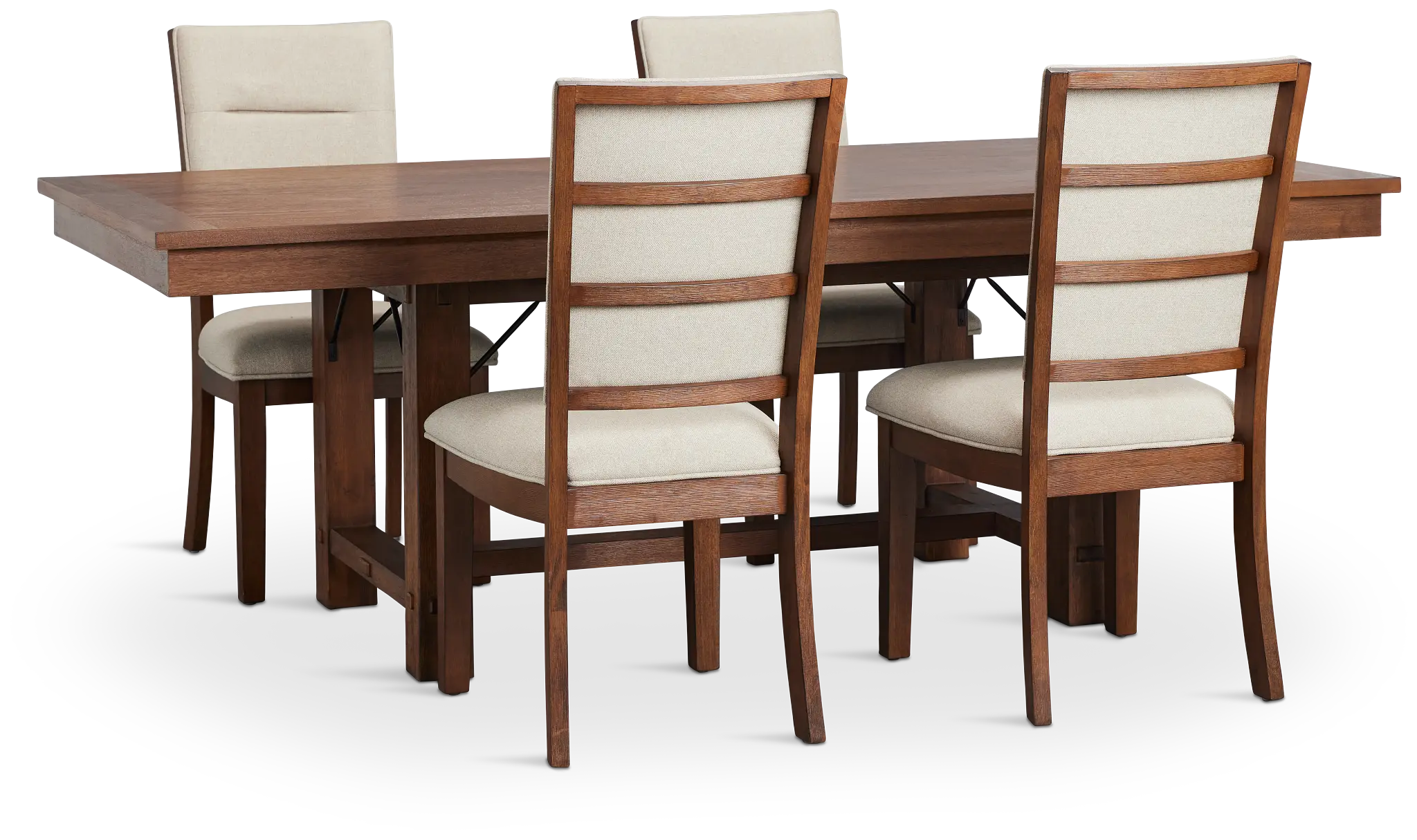 Park City Dark Tone Rectangular Table & 4 Upholstered Chairs Park City Dark Tone Rectangular Table & 4 Upholstered Chairs