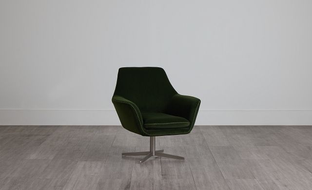 Xander Dark Green Velvet Swivel Accent Chair (0)