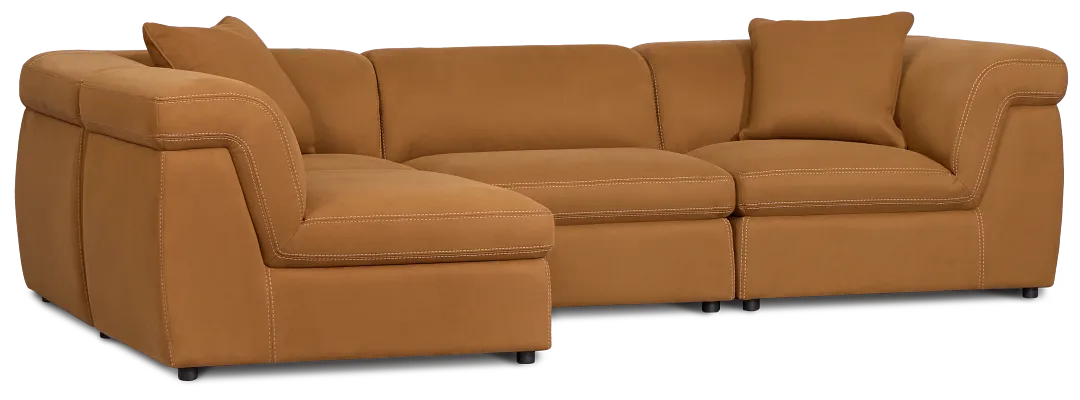 Aria Medium Brown Micro 4-piece Modular Sectional