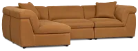 Aria Medium Brown Micro 4-piece Modular Sectional