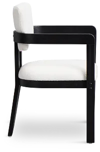 Alden Black Round Upholstered Arm Chair