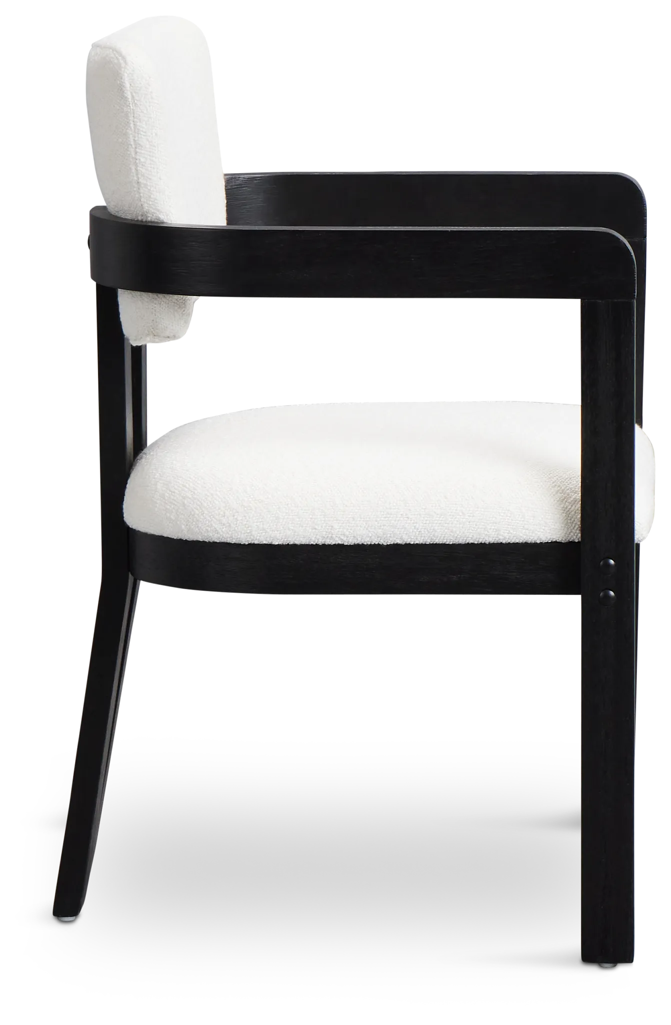 Alden Black Round Upholstered Arm Chair