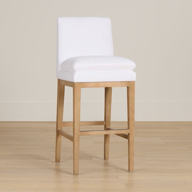 Willow Whitefabric 30" Upholstered Barstool